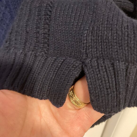 Talbots Navy Blue 100% Cotton Boat Neckline Sweater, Size XL - Picture 5 of 5